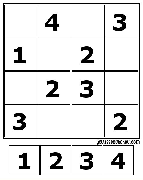 Grille sudoku lettre n° 5 pour enfants à imprimer gratuitement